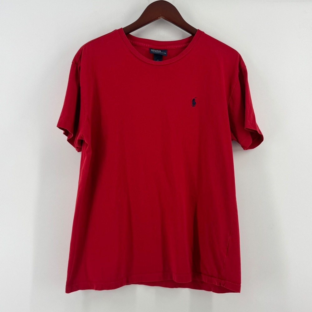 Polo Ralph Lauren Mens Red Short‎ Sleeve Crew Neck Cotton T-Shirt Sz M Pony Logo